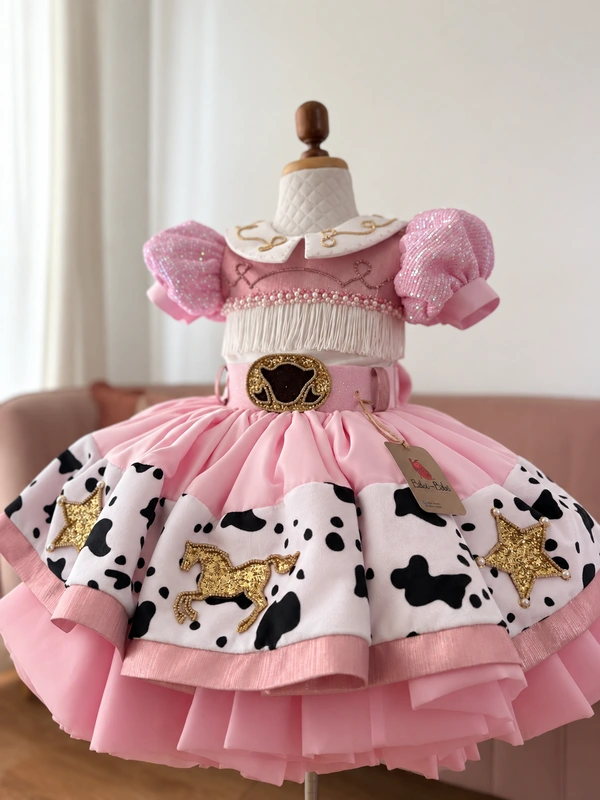 Vestido vaquita rosa