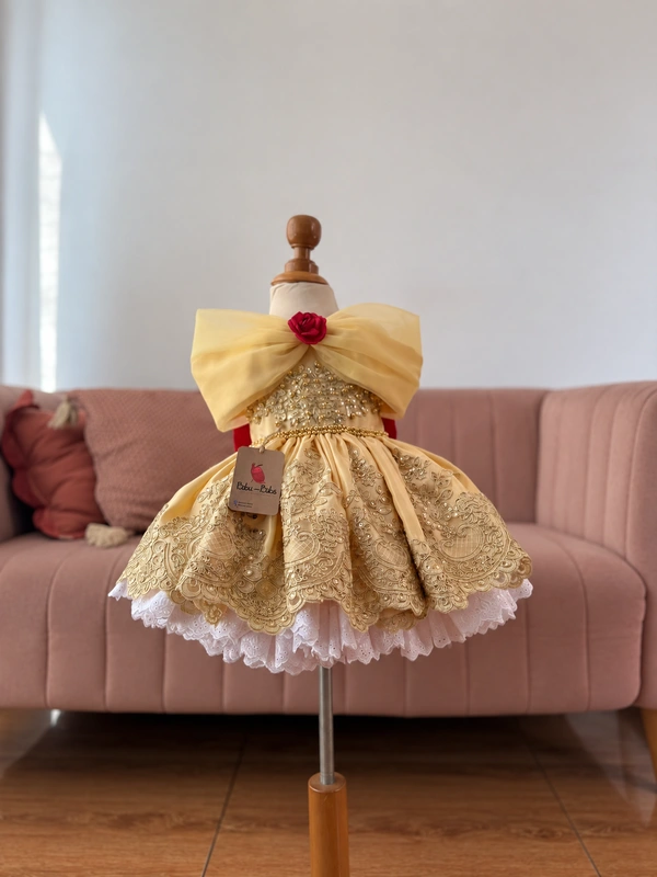 Vestido bella y la bestia manga cero