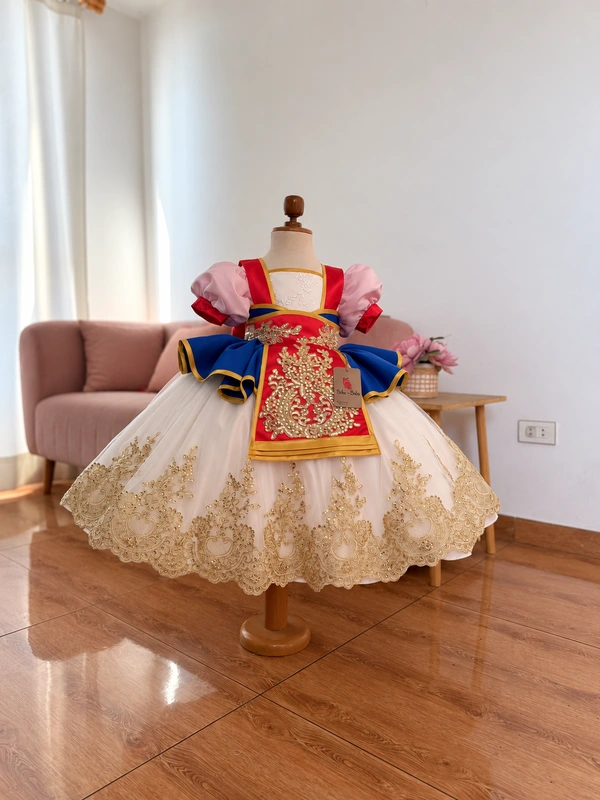 Vestido mulan con falda larga