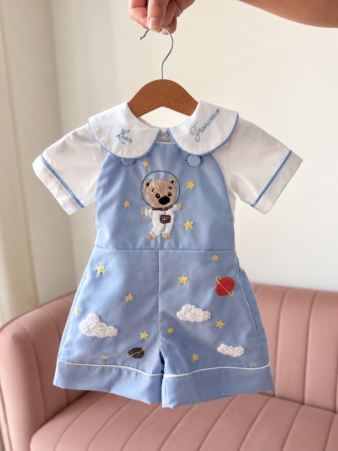 Traje astronauta niño - bordado a mano